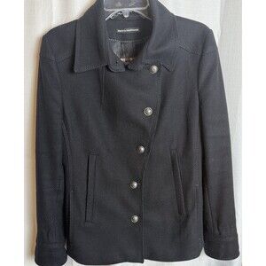 Drykorn "Coleford" Women's Black  Wool Blend Jacket US 4 w/Plaid Cotton Lining